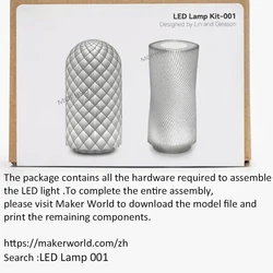 Bambu Lab 3D Printing DIY Creative LED Light Boat Gifts - Mini Wireless Mouse Charger and Printer Parts - 1pcs (LED Lamp)