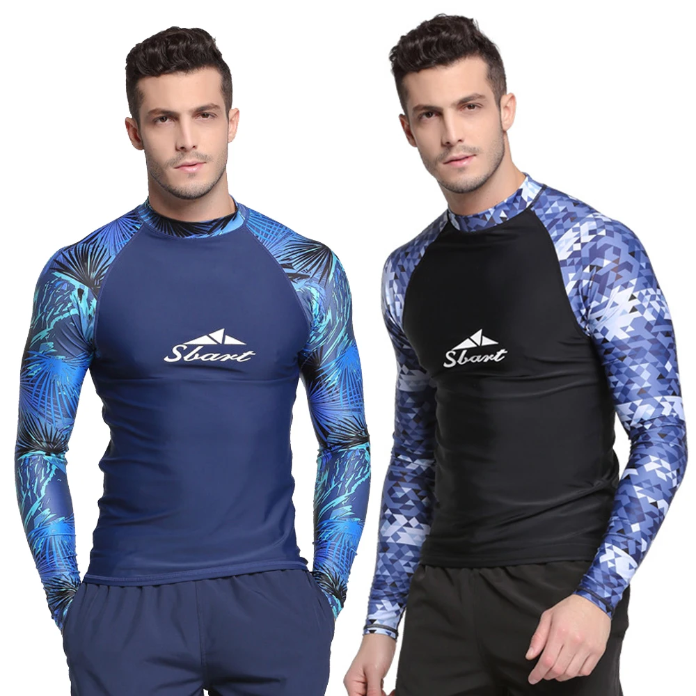 

Sun Protective Rash Guards Quick Dry Surfing Clothes Men Swimsuits Tight Base Layer Wetsuit Snorkeling Kayaking Floatsuit Diving