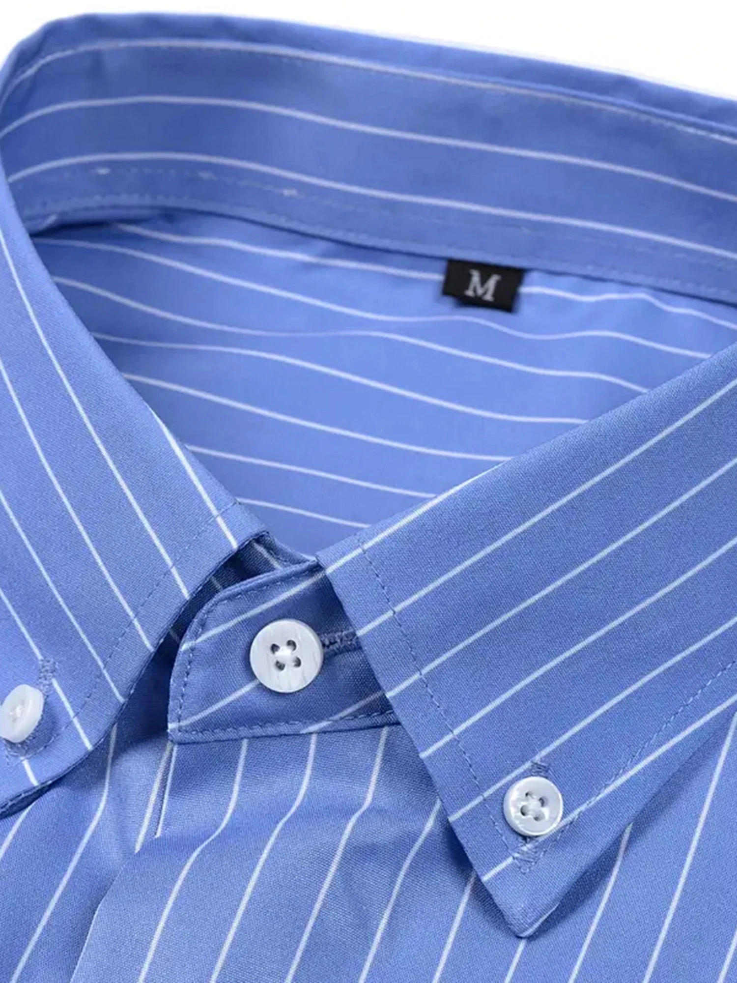 Men s Classic Striped Shirt with Long Sleeves and Turn Down Collar Perfect for Spring and Autumn Casual Wear Featuring Button