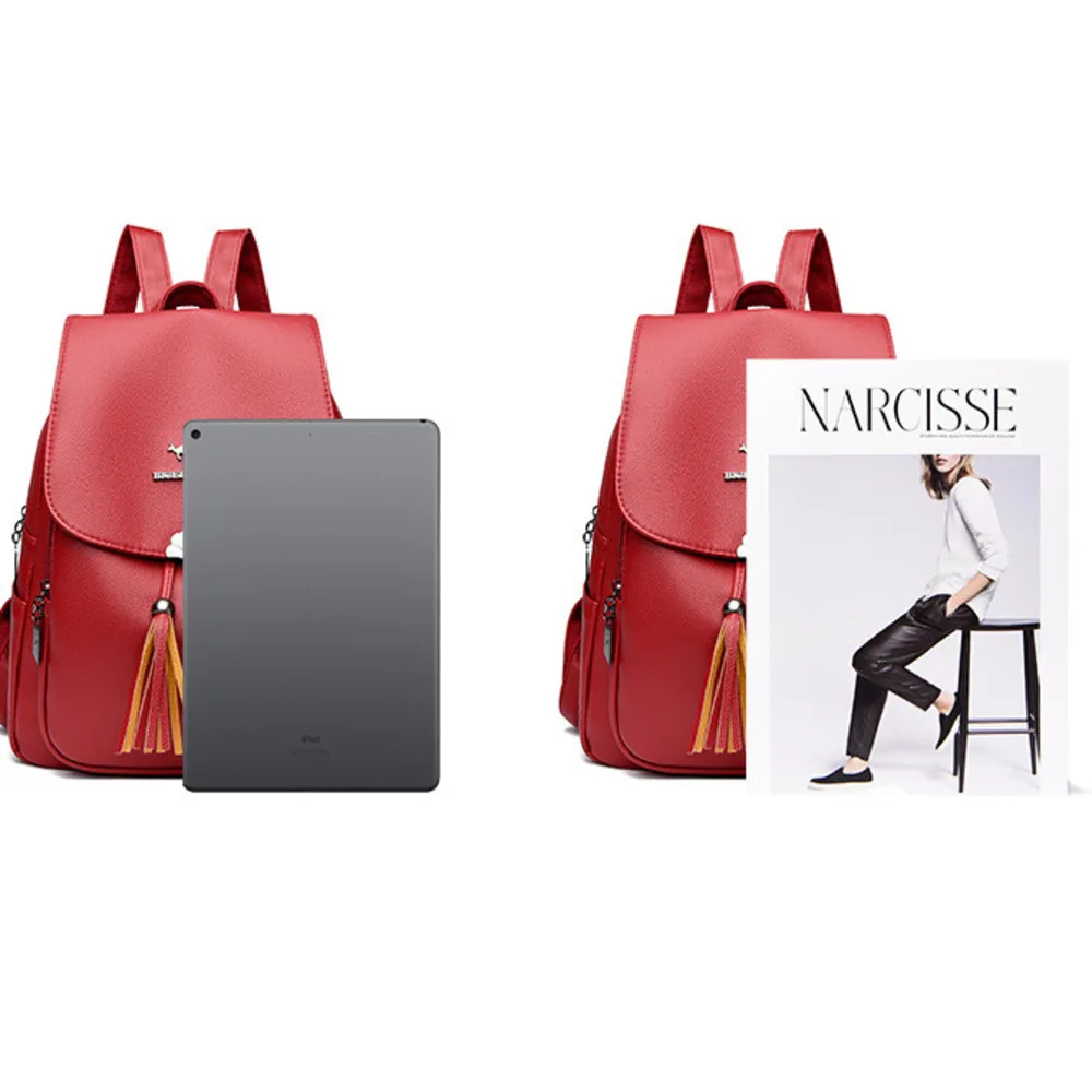 2024 new atmospheric student for women, and casual, versatile, large capacity soft leather, fashionable travel backpack_voghion.com