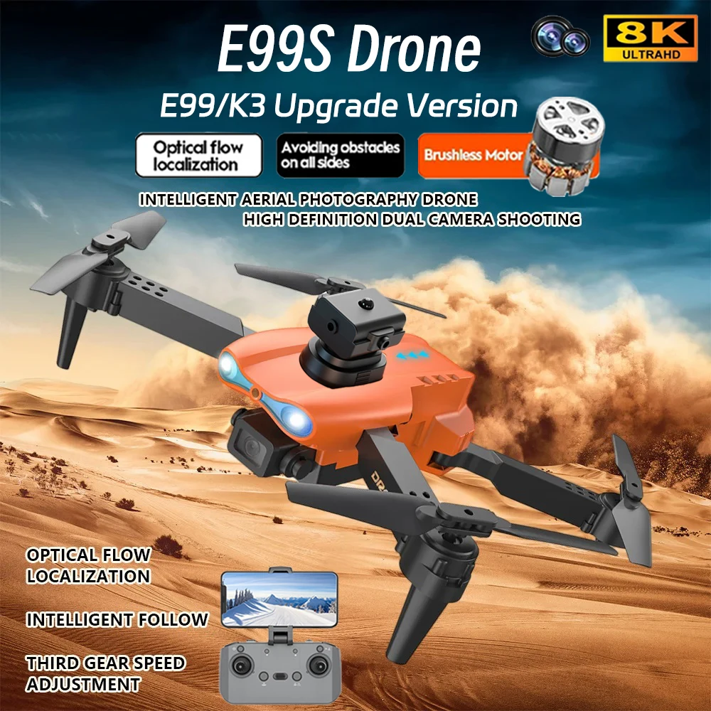 E99 K3 Pro โดรน HD 8K กล้องคู่โหมดค้างสูงบังคับวิทยุพับเก็บได้ WiFi FPV การถ่ายภาพทางอากาศ Quadcopter ของเล่นเฮลิคอปเตอร์