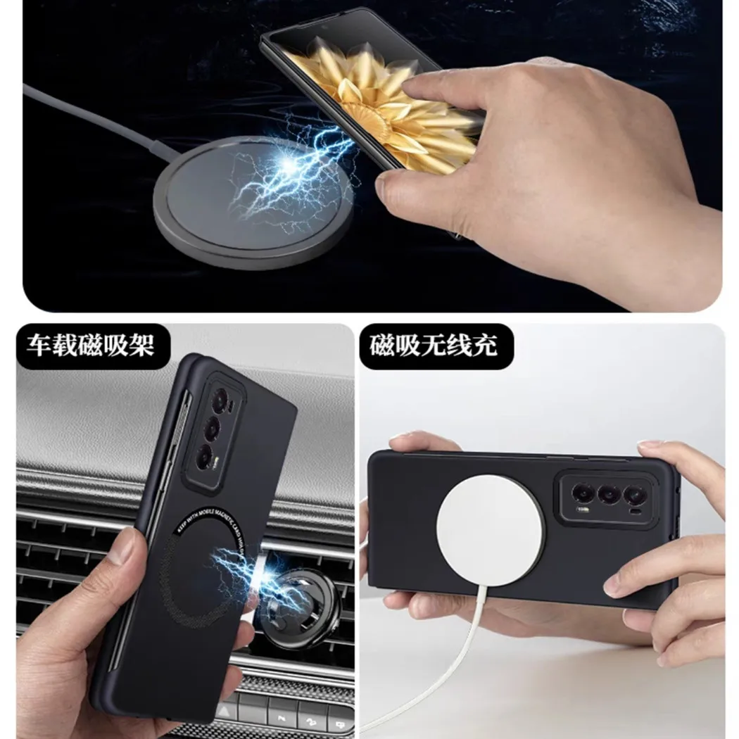 Matte Ultra Thin Metal Ring Borderless MagSafe Case - Sleek Frameless Hard PC Slim Cover