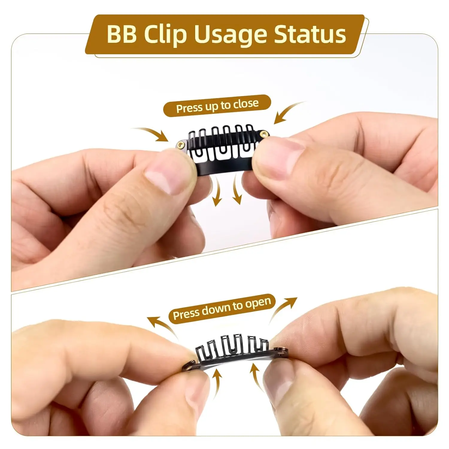 10-100Pieces Wig Clips 32mm Snap Clips For Hair Extensions I Shape Hair Clips Tools for Hair Extensions Hairpieces (Black)