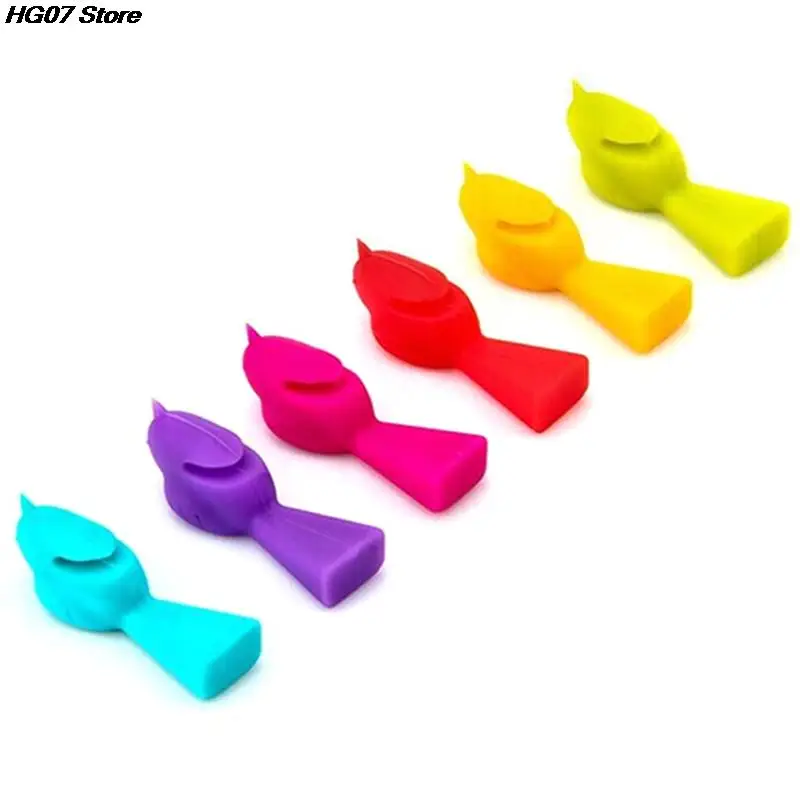 Multicolor Silicone Bird Shape Wine Glass Markers Drinking Cup Identifier Sign Mark Food Grade Party Supplies Drink Charms 6PCS