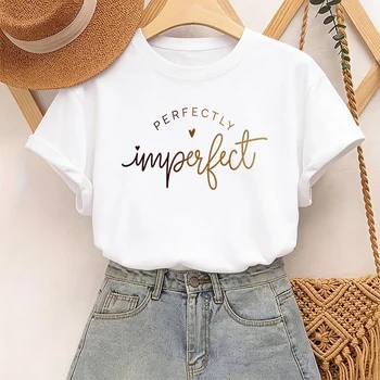 Womne's Casual T Shirt with Graphic Letter Print Crew Neck Short Sleeve Tshirt for Woman Tops Various Styles 1