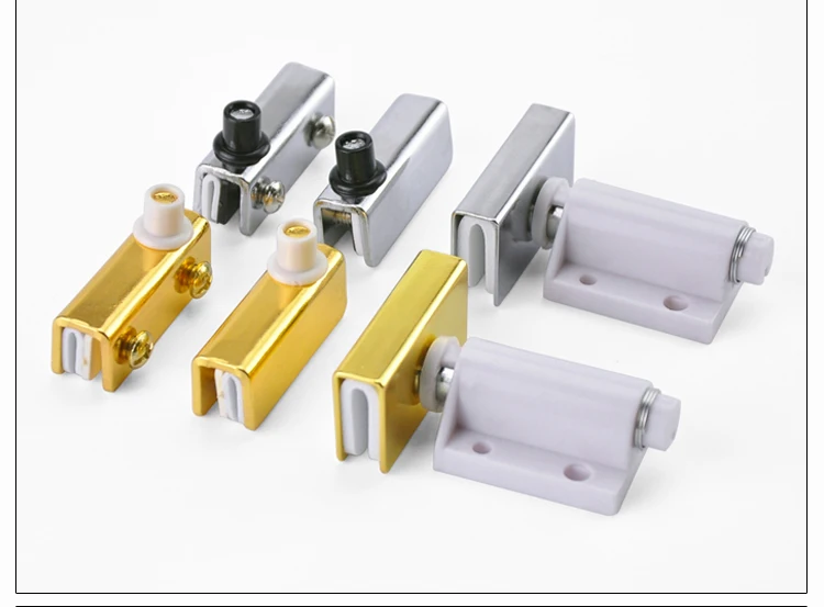 1set Cabinet door hardware Glass clip Furniture Shaft Hinge Door suction Closer Free open Touch Latch Hardware Fittings