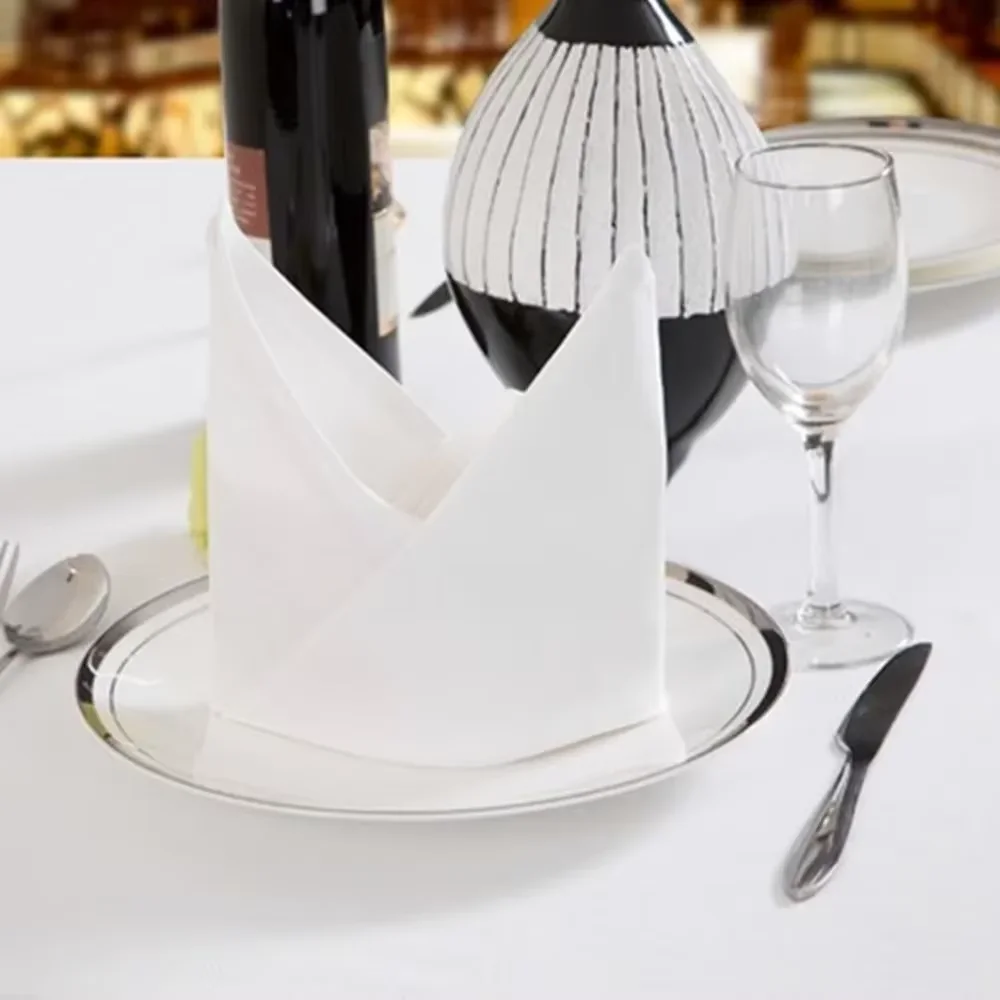 12pcs HOTEL White Cotton 50x50cm Dinner Cloth Restaurant Napkins Linen Restaurants Hotels Households