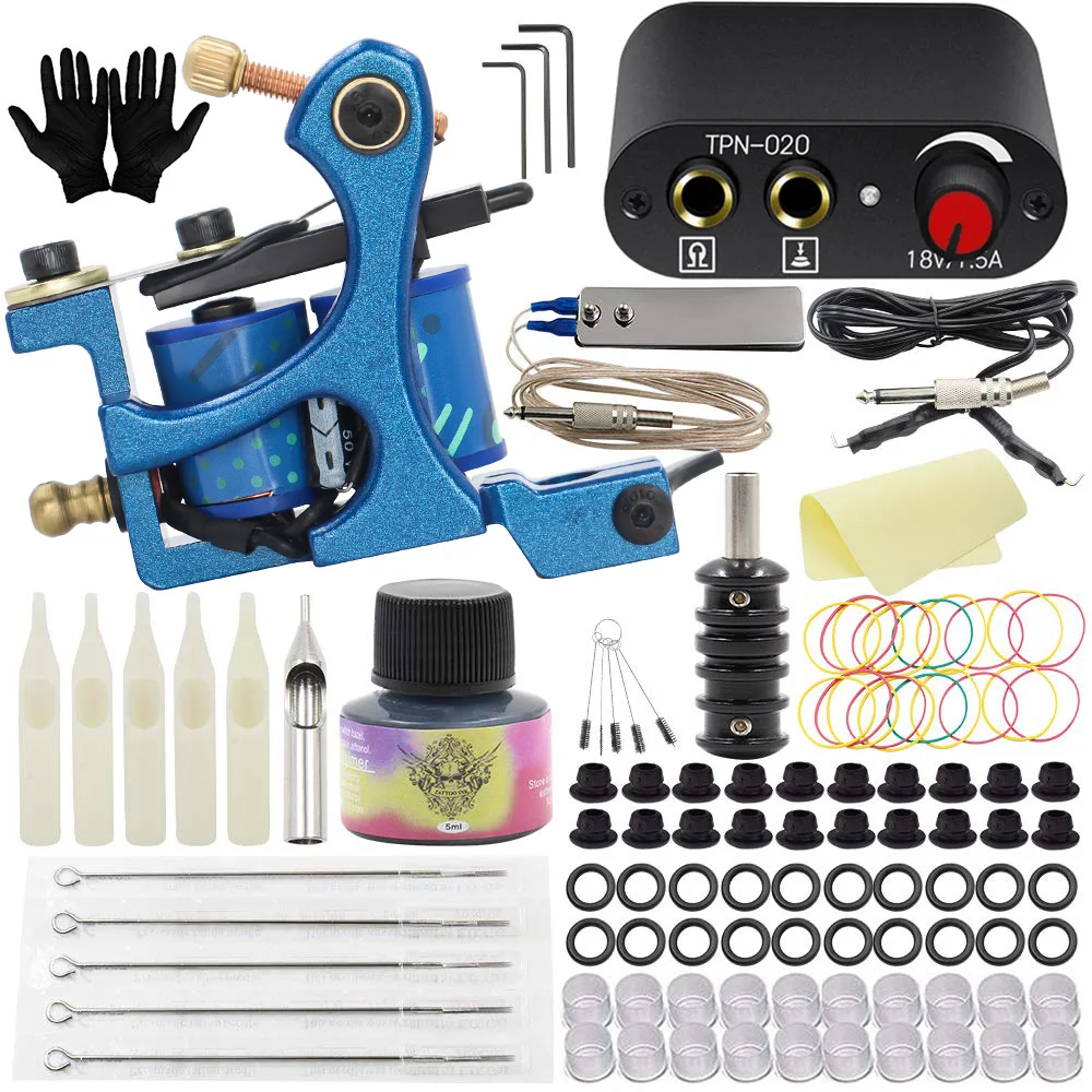 

Complete Coils Tattoo Kit Body Art Tools Set Permanent Makeup Tattoo Machine Kit Beginner Set With Tattoo Needle Power Supply
