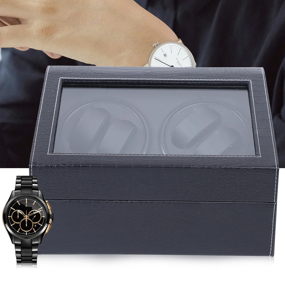 Boîte Remontoir Pour Montres Automatiques – 4 Coussins, 6 Compartiments – Rotations Réglables, Protection Anti-poussière - 3