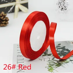 Elegant Satin Ribbon Tapes for Crafting and Decorative Gift Wrapping - 25 Yards, Multiple Widths (26 Red)