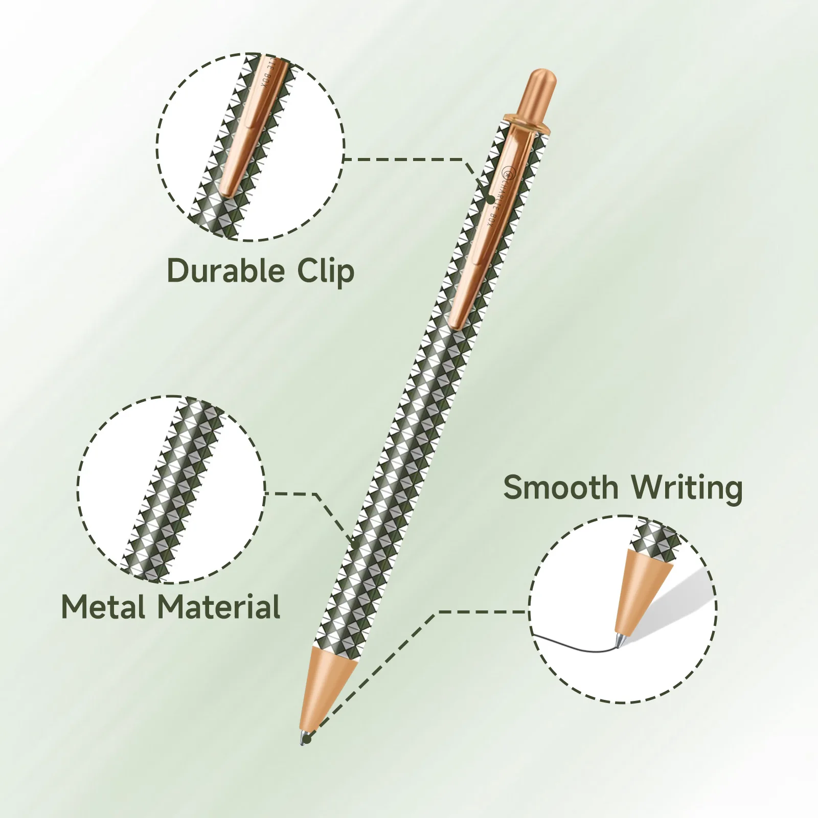 하이 퀄리티 금속 볼펜, 고급 모자이크 잉크, 검정 볼펜, 사무실 학교 학생 필기구 용품, 0.5mm