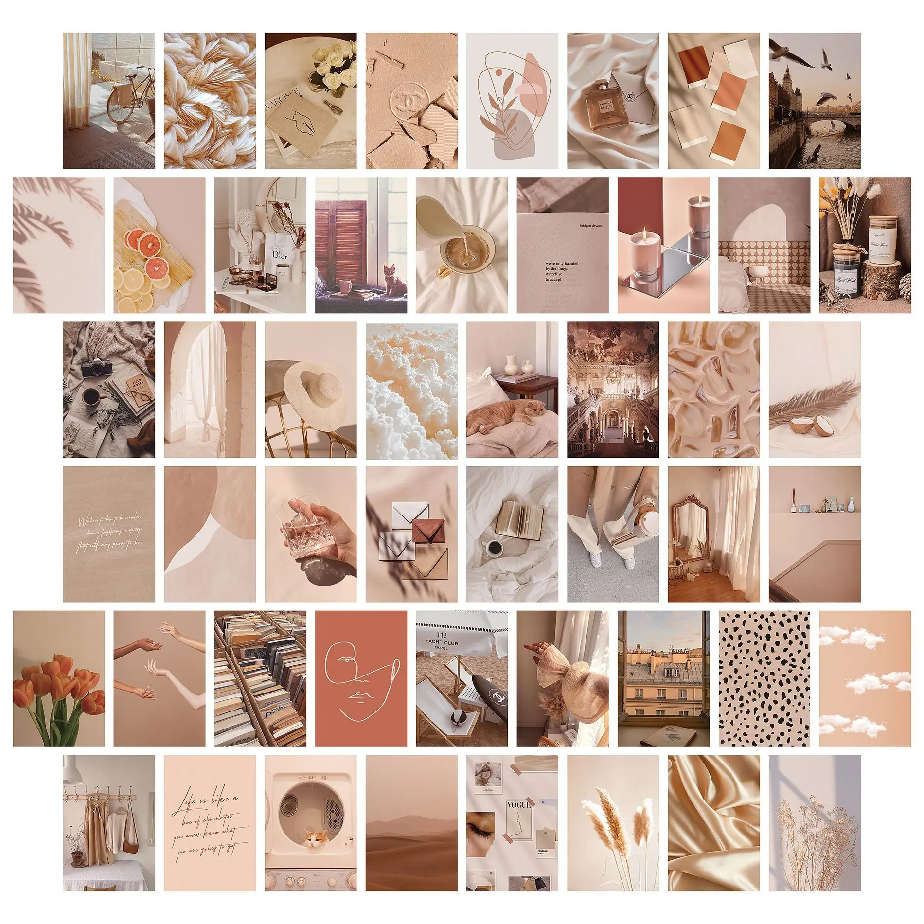 50pcs Coated Paper Art Postcards Posters Decorative Paintings Color Aesthetics Business Cards Home Decor