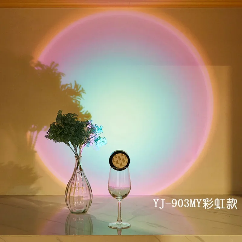 Battery Powered Touch LED Cabinet Lights Stick On Wall Sunset Lamp for Kitchen Bedroom Closet Cupboard Night Light Decoration