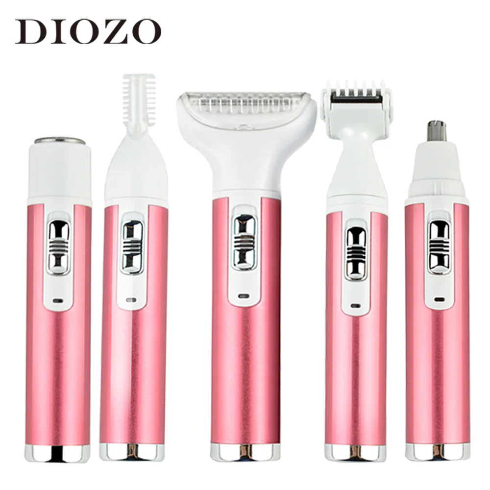 

DIOZO 5 в 1 Usb безболезненный женский эпилятор, эпилятор для зоны бикини, ног, тела, эпилятор для тела