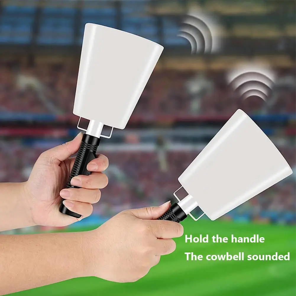 

2 шт. Cowbells, ручной шумоизолятор с ручками, металлический колокольчик, громкий Колокольчик для футбольной игры, вечерние, концерта, школы