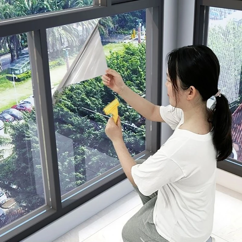 2/3/5M Mirror Window Privacy Film Sun Blocking Glass Window Film Heat Control Solar Film Self Adhesive Window Tint Insulation