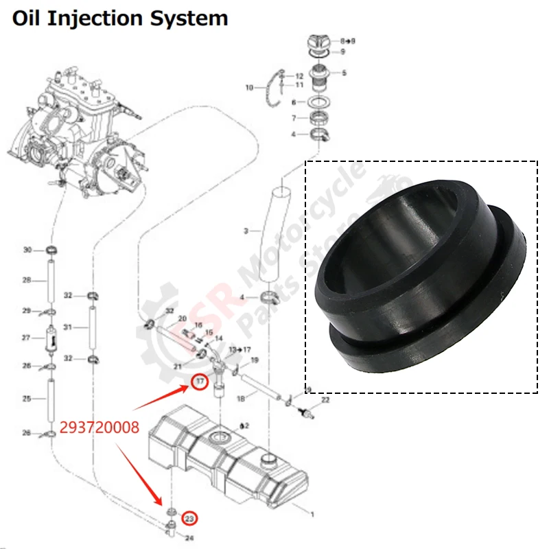 2PCS Seadoo Grommet Oil Tank Fits 96-07 All 720 800 951 GTX GTI XP Jet Ski parts 293720008