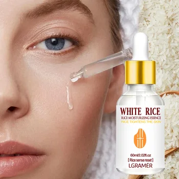 LGRAMER Rice Essence, Moisturizing Whitening Freckle Removal Wrinkle Reduction Facial Serum, Suitable for All Seasons, Skincare 1