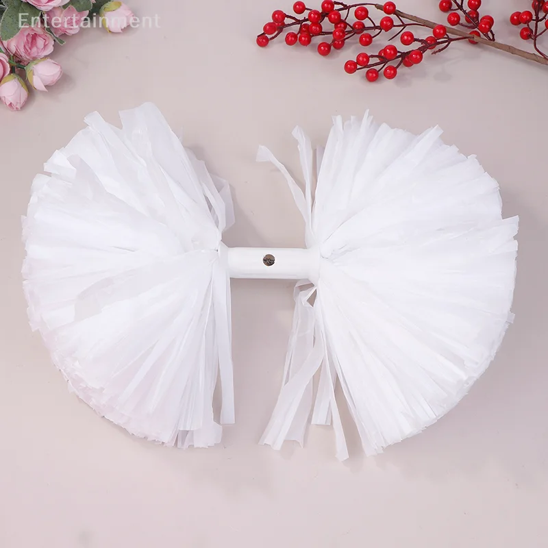 Colorful Matte Cheerleading Pom Poms With Handle Big Cheer Balls Hand Dance Pompoms Accessories For Women Girl Kids