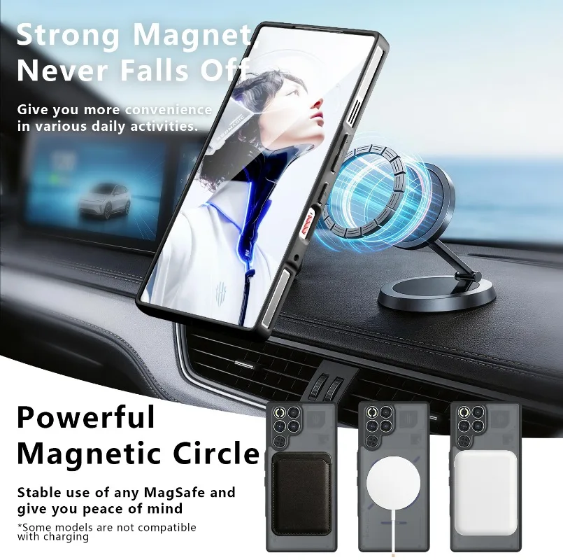360° Rotating Stand Frosted Acrylic Shockproof Case with MagSafe Compatibility