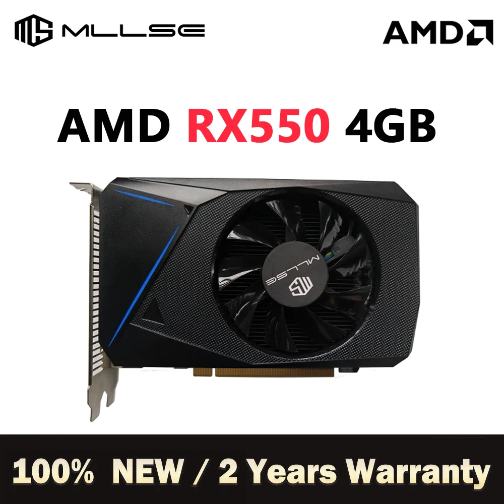 

MLLSE AMD Radeon Graphics Cards RX550 4GB Placa De Video GPU 128Bit GDDR5 PCI-E X16 HDMI DP DVI-D For PC Desktop Computer Gaming