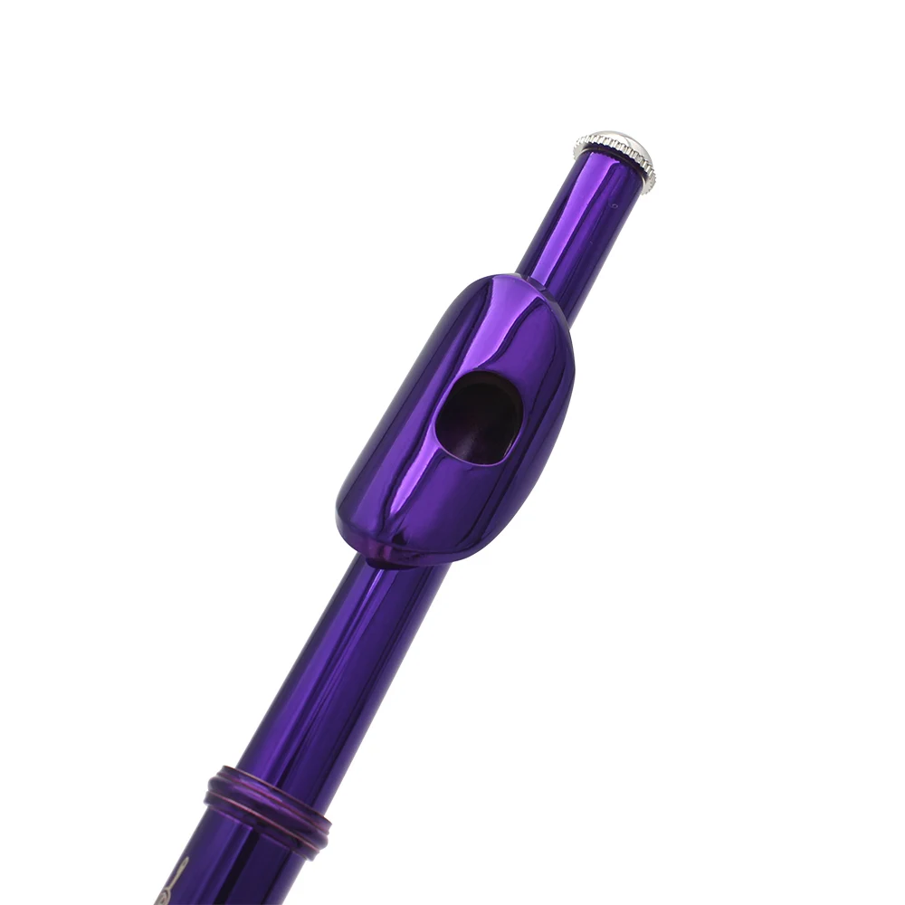 Piccolo Flute C Key Half-size Purple Flute with Case Cleaning Cloth Cupronickel Piccolo Professional Woodwind Instruments