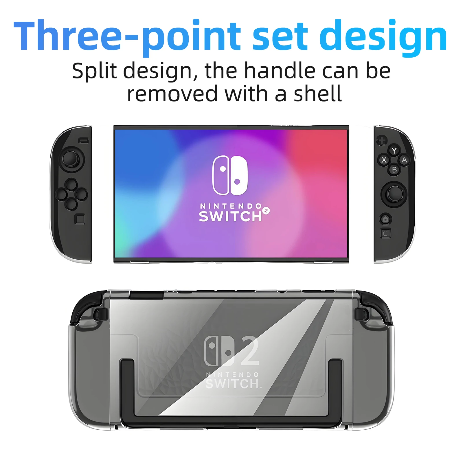 Durable Clear Protective Case with Split Design - Scratch & Drop Resistant