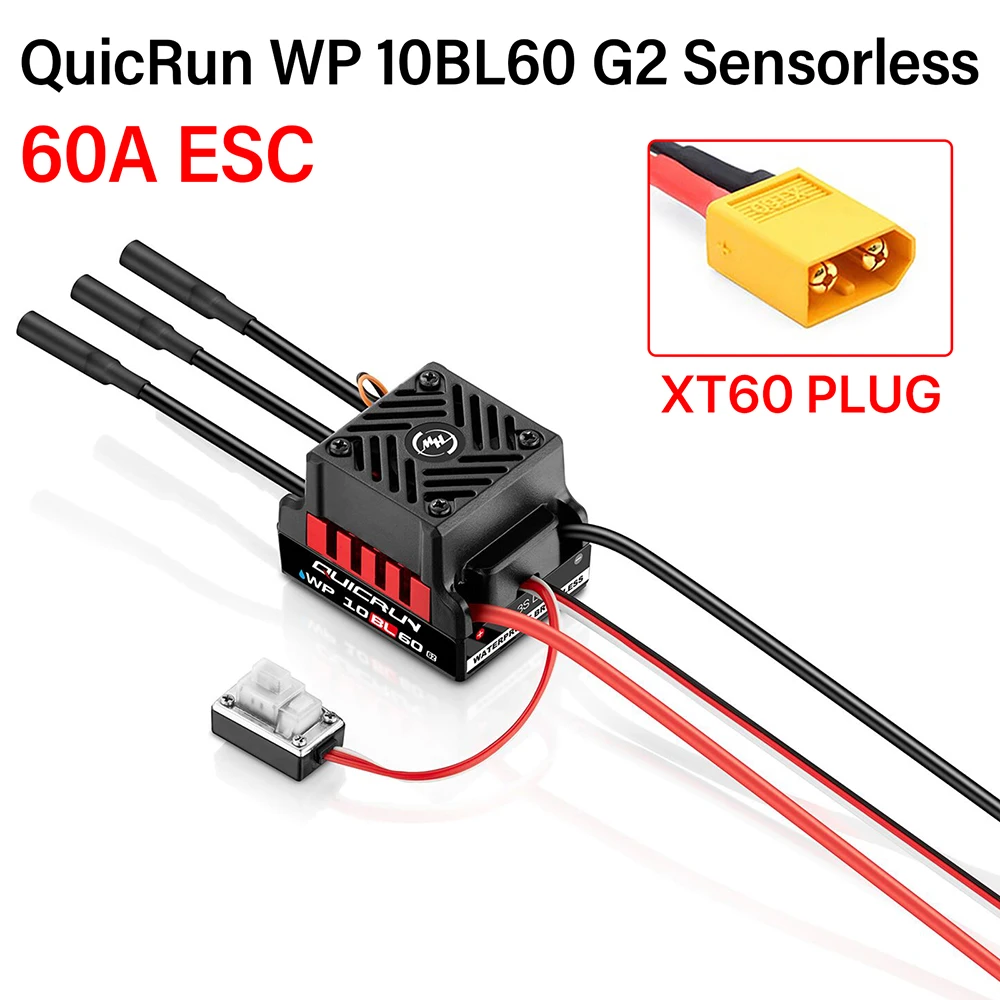 ESC Brushless Hobbywing 60A 1/10 RC Buggy imperméable XT60/T Plug