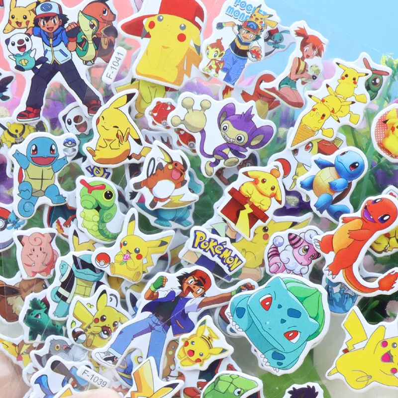 12 Stück Cartoon Pokemon Pikachu Aufkleber Kawaii Niedliche Anime Wasserfeste 3D-Aufkleber Puffy Bulk Buchaufkleber Spielzeug Geschenk – Detail 6