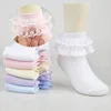 3 Pairs Cotton Lace Ruffle Princess Mesh Breathable Socks Children Ankle Short Sock White Pink Blue Baby Girls Kids Toddler 1