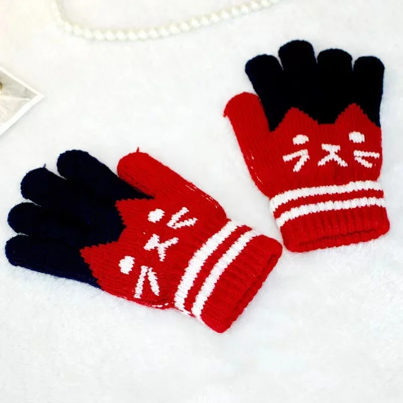 Winter Knitted Children's Gloves 4-10 Years