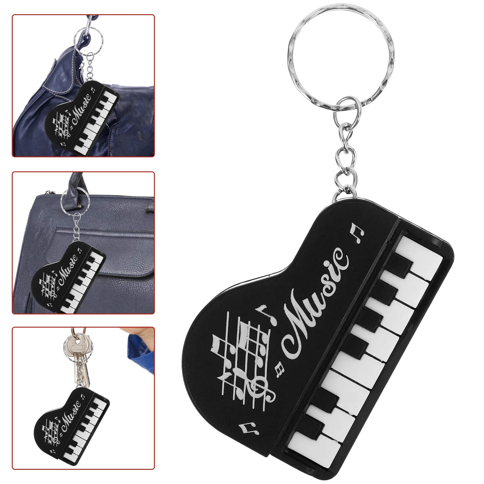 

2 Pcs Mini Piano Music Keychains for Women Backpack Funny Ring Toy Plastic Keyboard Keyring Pendant Keyboards