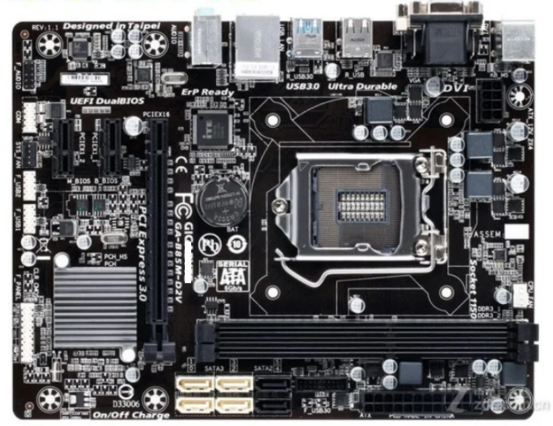 Настольная материнская плата для GIGABYTE GA-B85M-D2V B85 Socket LGA 1150 i3 i5 i7 DDR3 16G Micro-ATX UEFI BIOS б/у