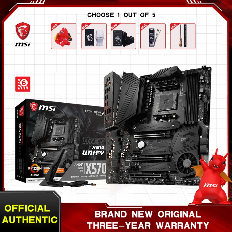 Msi Meg X570 Unify Amd Ddr4 Motherboard Placa-mãe For Gaming Pc