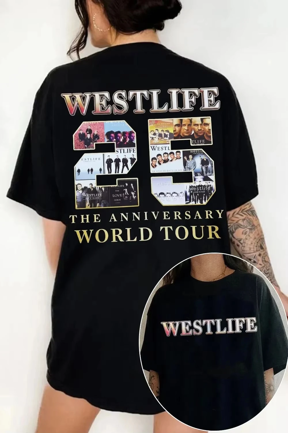 Westlife 2026 The Classics Tour 25. Jubiläum T-Shirt Fangeschenk O-Ausschnitt Lässig Locker Kurzarm Outdoor Mode Oberteil Unisex