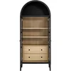 Modway Nolan Modern Farmhouse 71" Tall Arched Storage Display Cabinet in Black Oak Wood Grain 6