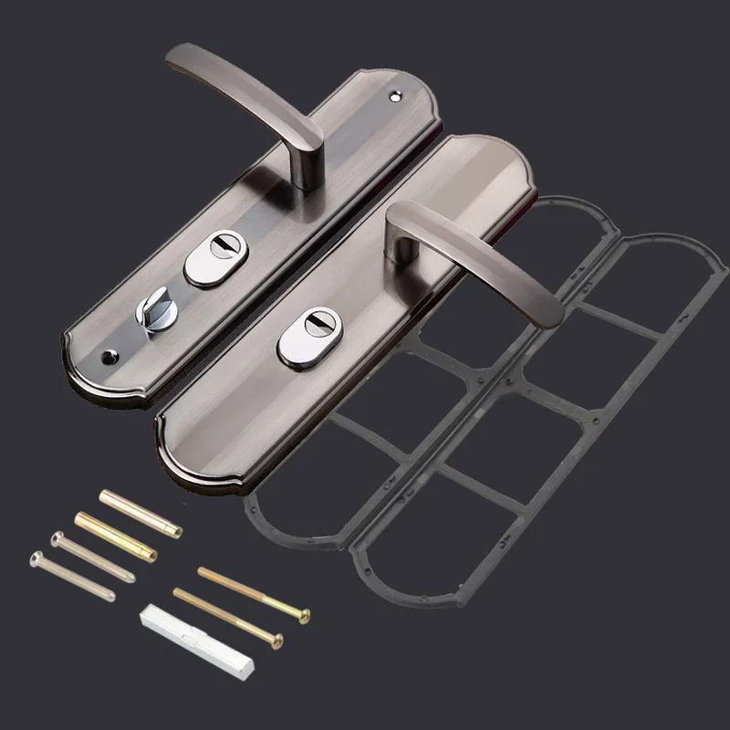 Door Handles Aluminium Alloy Universal Security Door Handle Pair Lock Panel Lock Household Hardware