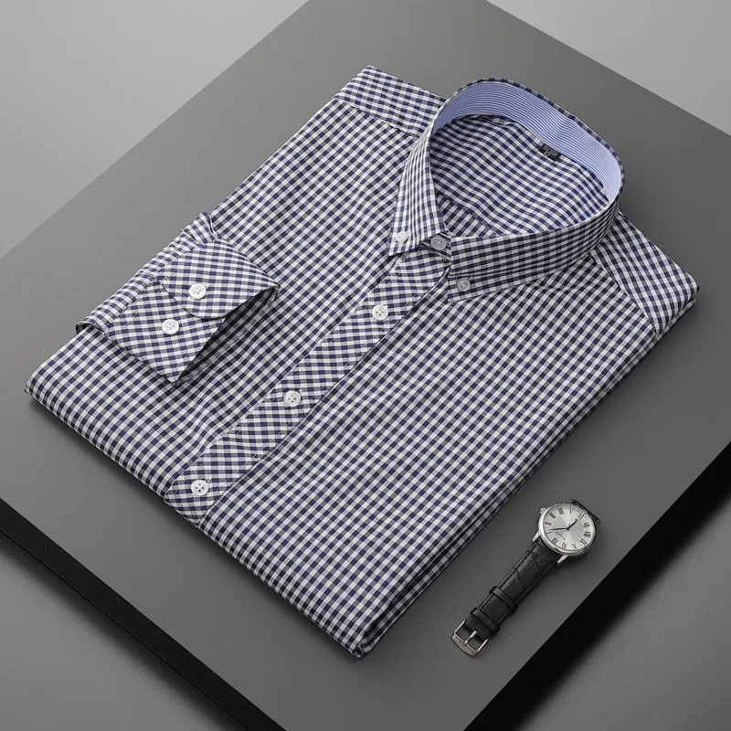6XL 7XL 8XL 9XL 10XL Large Size Plaid Long Sleeve Shirt Spring Autumn Clothing Casual Youth Men's Loose 50  48 49 150kg 3