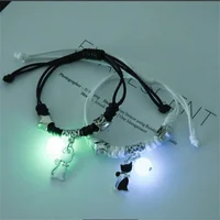 Fashion Luminous Beads Star Couple Bracelet For Women Men Charm Cat Flower Heart Key Lock Cross Matching Friend Bracelet Jewelry - Image 6