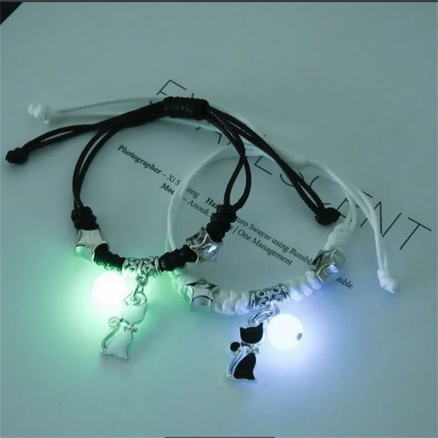 Fashion Luminous Beads Star Couple Bracelet For Women Men Charm Cat Flower Heart Key Lock Cross Matching Friend Bracelet Jewelry 6 Fashion Luminous Beads Star Couple Bracelet For Women Men Charm Cat Flower Heart Key Lock Cross Matching Friend Bracelet Jewelry 6