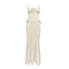 Minigmingxi 2024 New in Summer 2 Piece Dress Set Elegant and Beautiful Dresses Set Beige Long Matching Set Sexy Mermaid Skirt 6