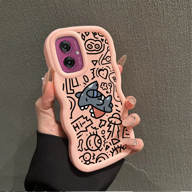 Grey Shark Wavy Silicone Phone Case Cover