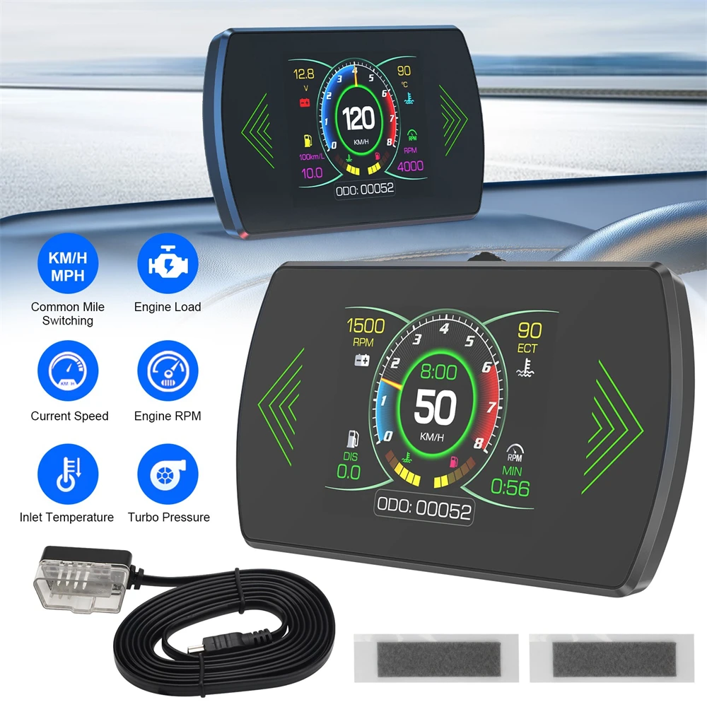 Car Head Up Display OBD2 Car Smart Digital Meter Speed Fuel Read Fault Code Driving Computer HUD