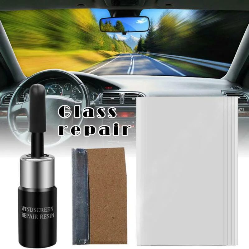 

Car Windshield Windscreen Glass Repair Resin Set Auto Glass Scratch Repair Fluid Agent Set Nano Scratch Crack Repair Agent Tool