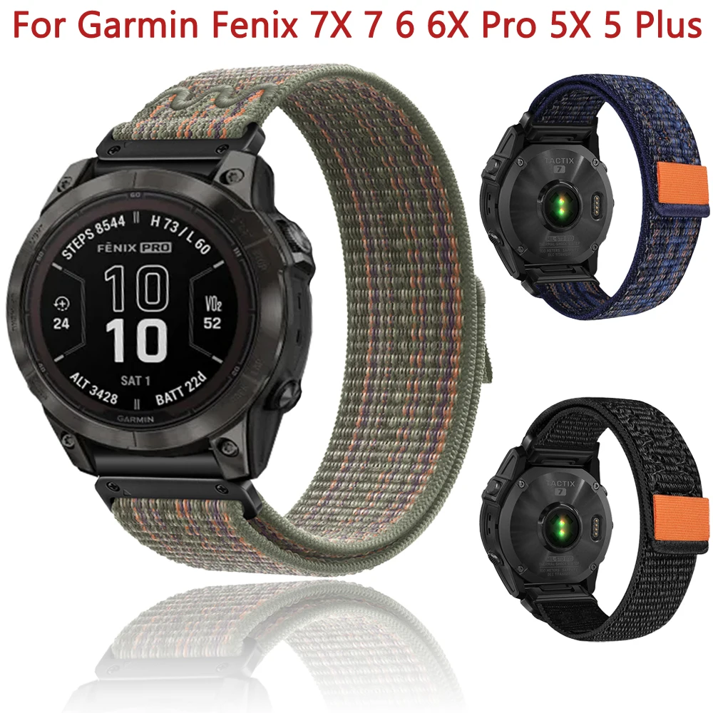 

22 26mm Quickfit Strap For Garmin Fenix 7 7X 6 6X Pro 5X 5 3 3HR Nylon Watchband Epix Gen 2 MK2i 955 Tactix Bravo Bands Bracelet