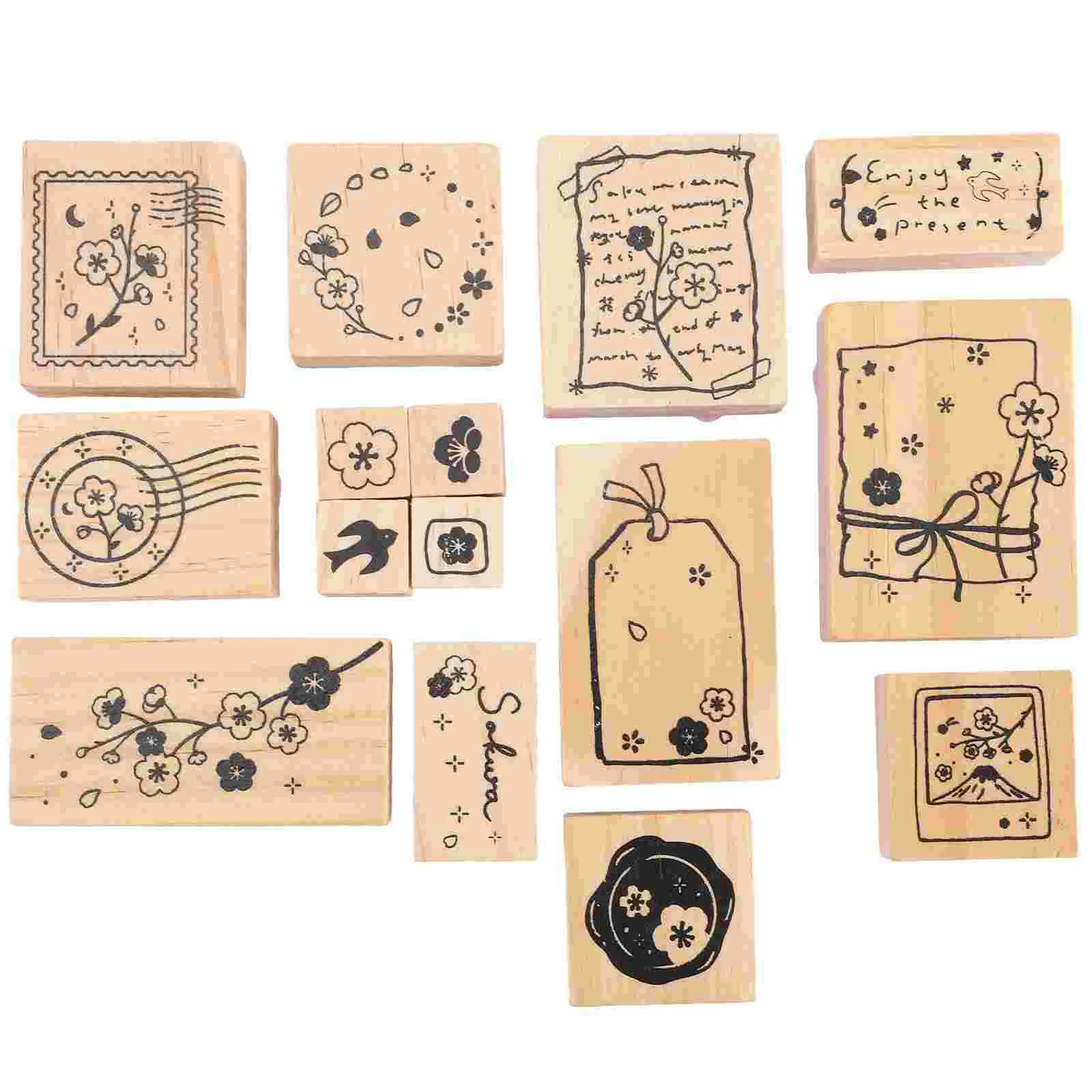 

Hand Stamp Decor Decorative Wooden Stamps Vintage for Crafting Scrapbook Crafts Decoration Child DIY Party Supplies