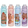 700ml Capybara Cute Water Cup with Straw & Handle Sports Water Bottle Large Capacity Travel Water Cup for Fitness Sports