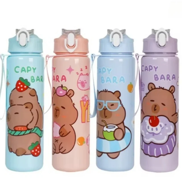 700ml Capybara Cute Water Cup with Straw & Handle Sports Water Bottle Large Capacity Travel Water Cup for Fitness Sports 700ml Capybara Cute Water Cup with Straw & Handle Sports Water Bottle Large Capacity Travel Water Cup for Fitness Sports