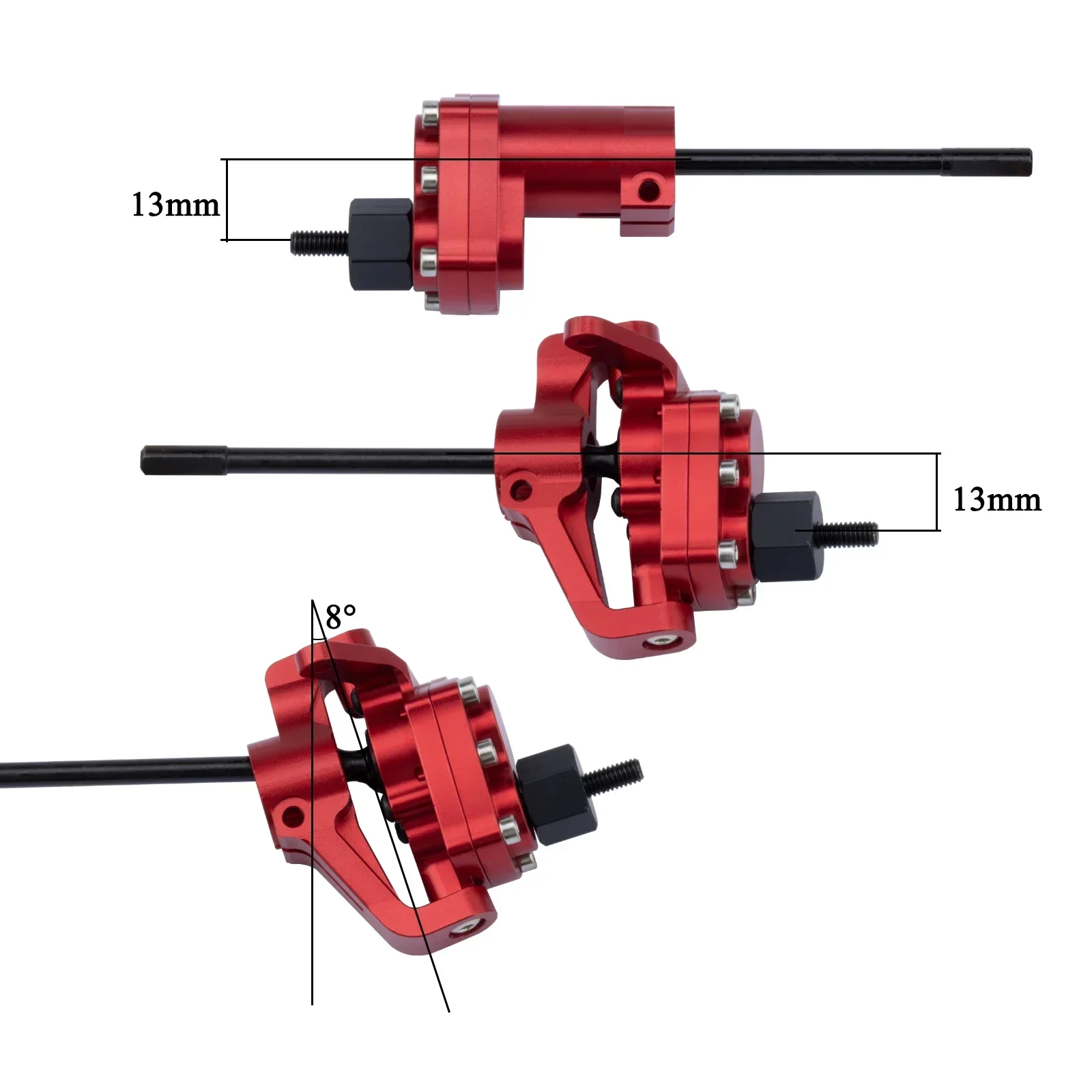 Essieu arrière pour crawler RC avec engrenages visibles, conçu pour la durabilité.