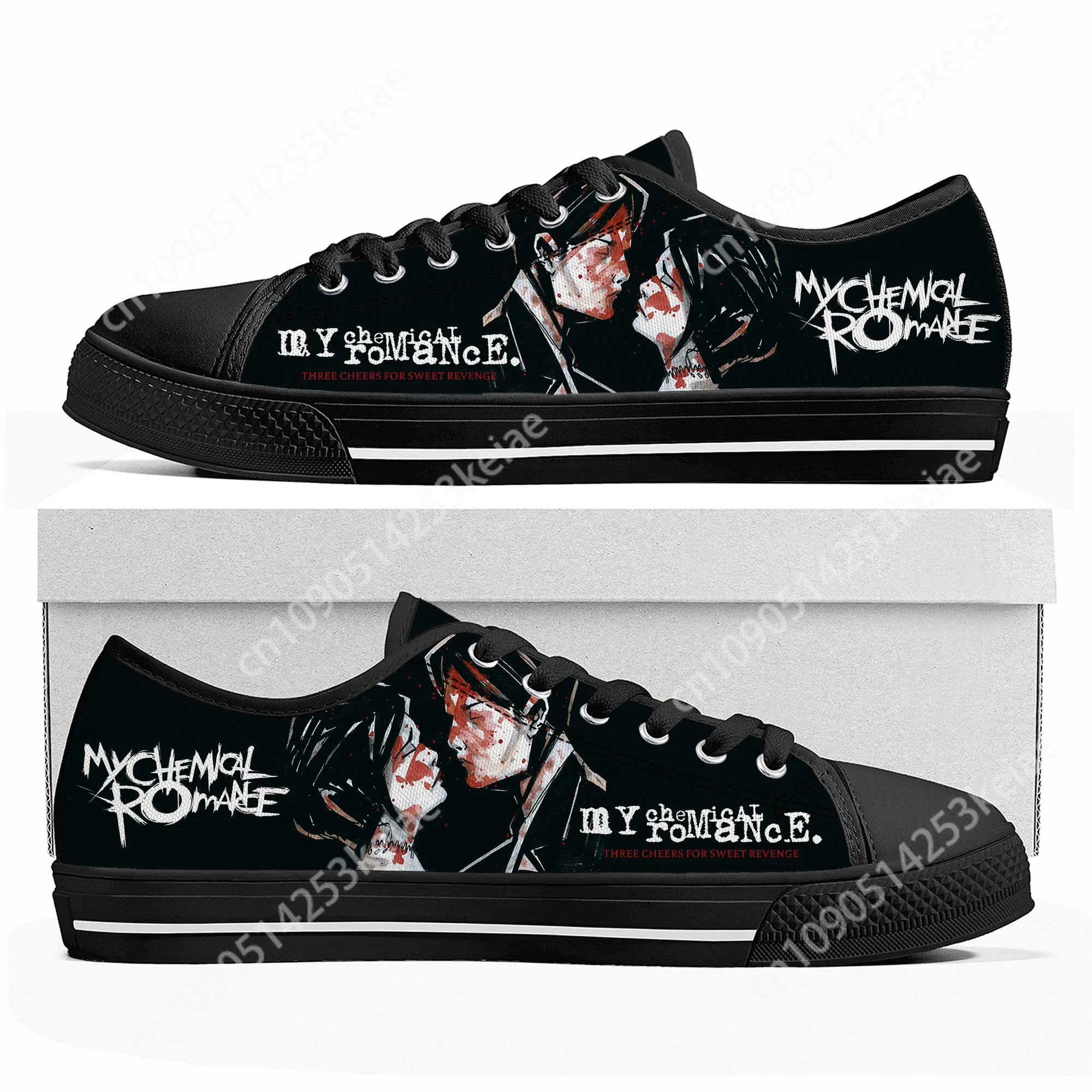 My Chemical Romance Rock Band Low Top High Quality Sneakers Mens Womens Teenager Canvas Sneaker Casual Couple Shoes Custom Shoe 2